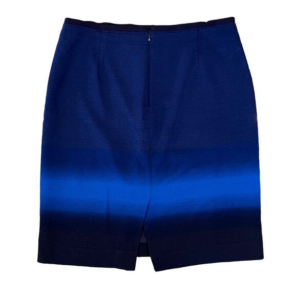 LOFT Women's Blue Ombre Straight Pencil Skirt - SIZE !0 - Picture 2 of 11
